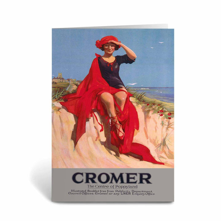 Cromer Girl with Red Shoes Greeting Card