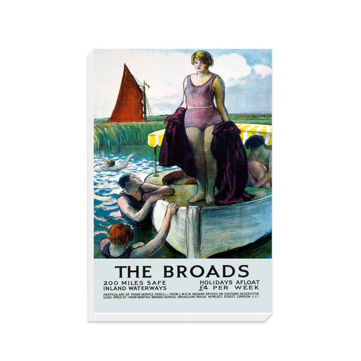 The Broads - Girl standing on boat - Canvas