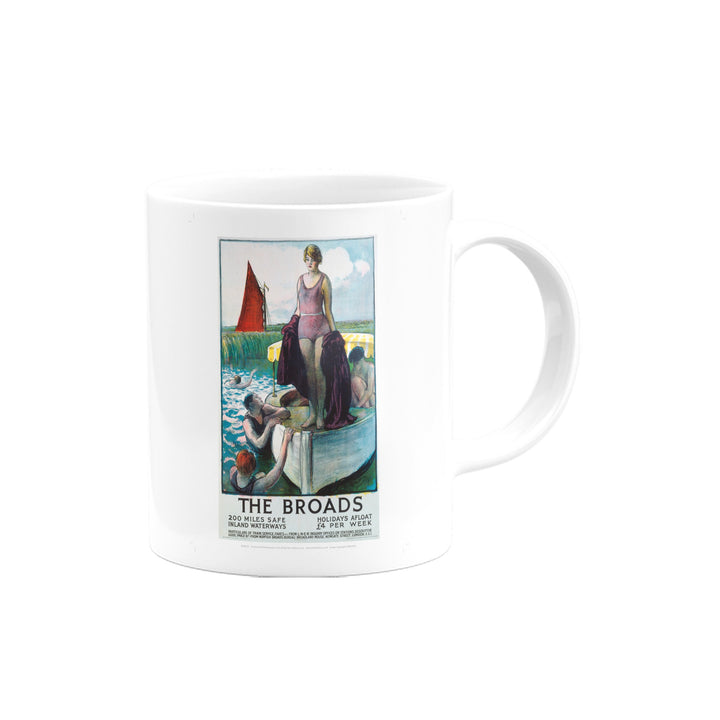 The Broads - Girl standing on boat Mug