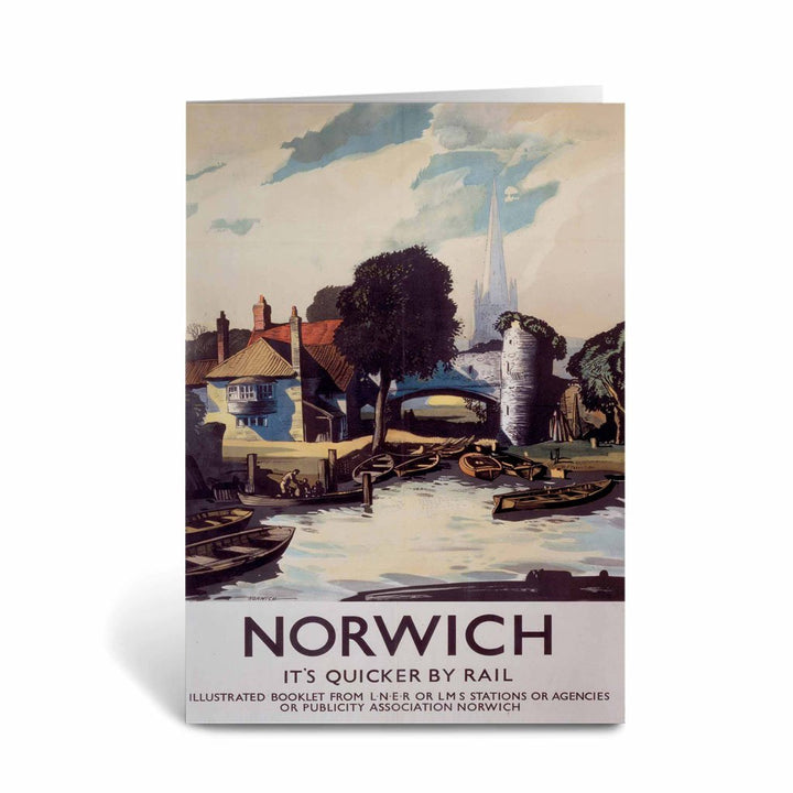 Norwich, It's Quicker By Rail Greeting Card