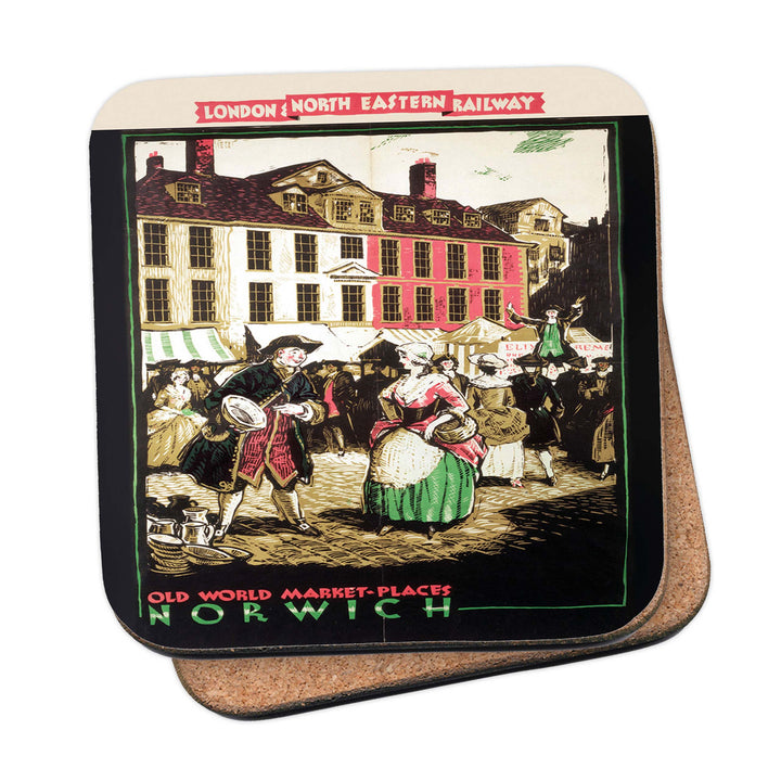 Old World Market Place Norwich Coaster