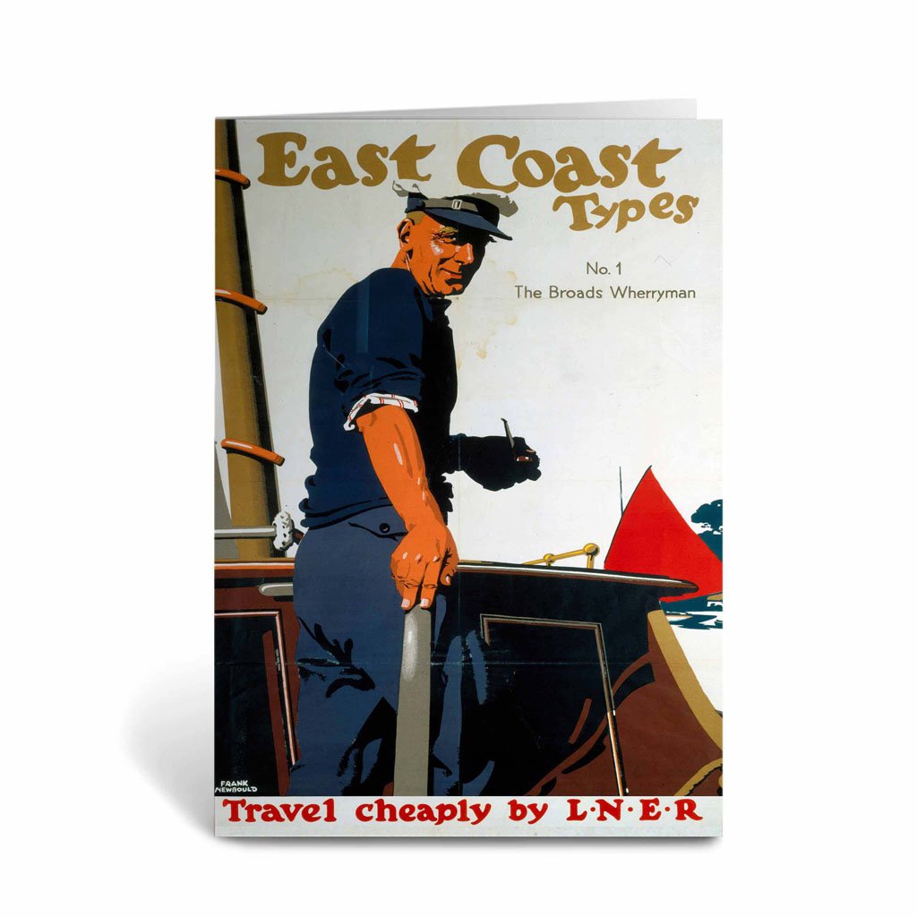 East Coast Types No 1 The Broads Wherryman Greeting Card