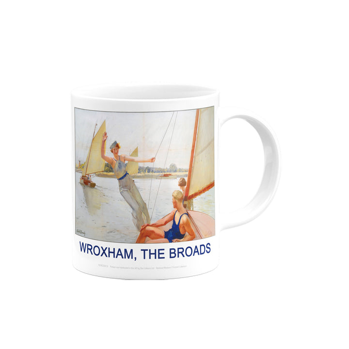 Wroxham - The Broads, Girl Waving from Boat Mug