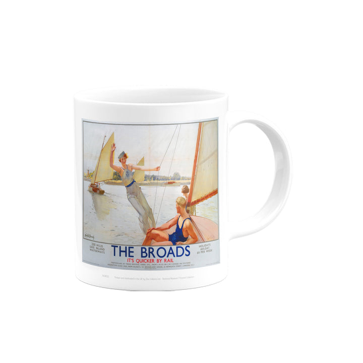 The Broads Girl Waving from Boat Mug