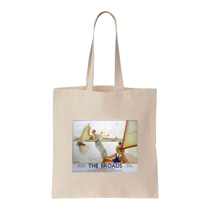 The Broads Girl Waving from Boat - Canvas Tote Bag