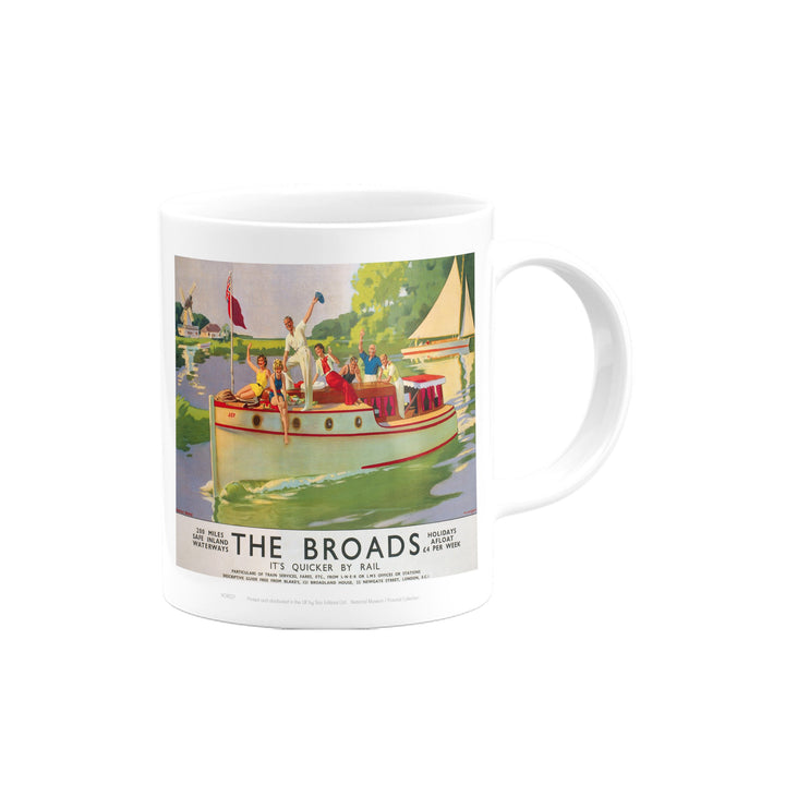 Broads People Waiving from Boat Mug