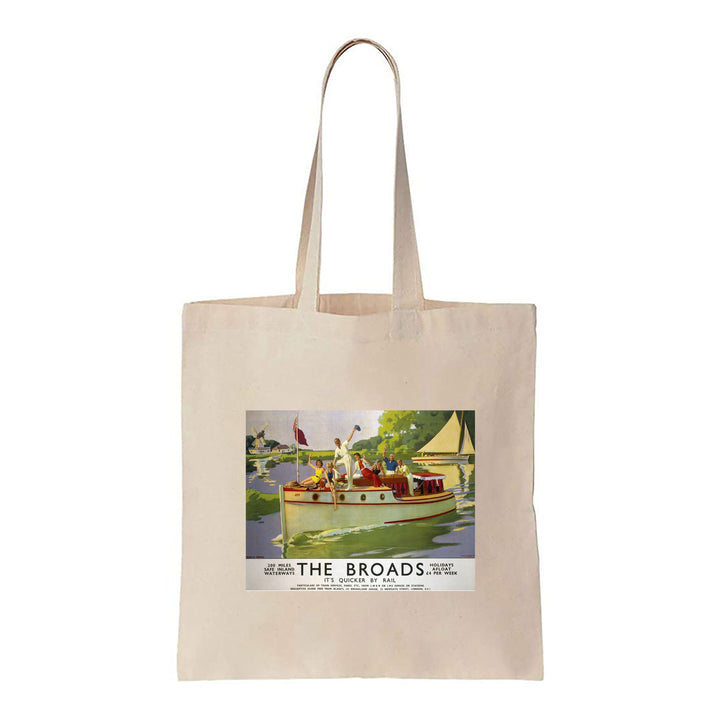 Broads People Waiving from Boat - Canvas Tote Bag