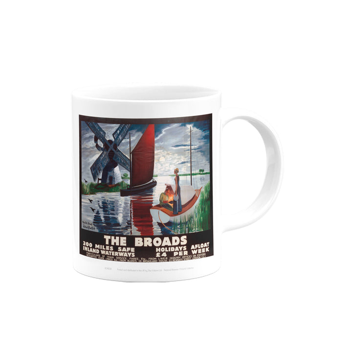 Broads getting dark, two people on boat Mug