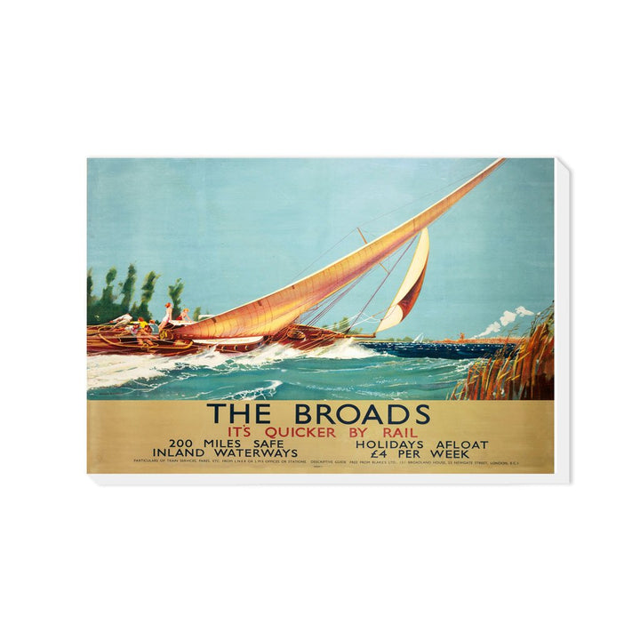 Broads Boat Blowing to Side - Canvas