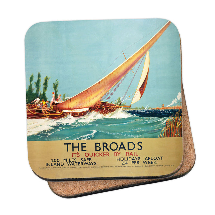 Broads Boat Blowing to Side Coaster