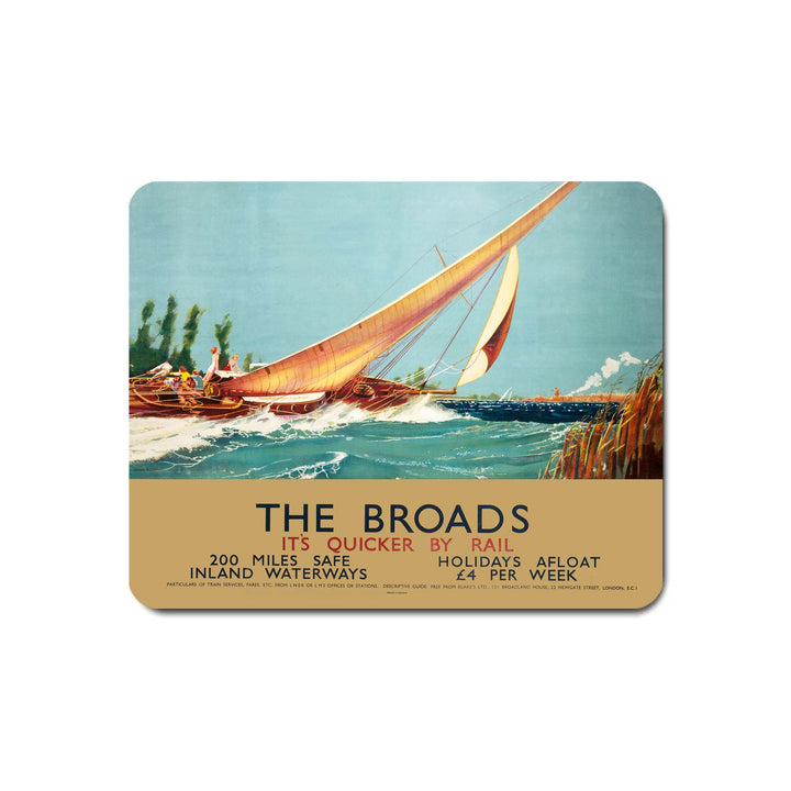 Broads Boat Blowing to Side - Mouse Mat