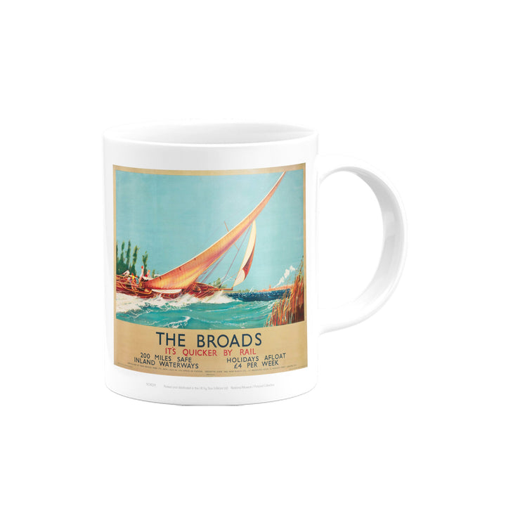 Broads Boat Blowing to Side Mug