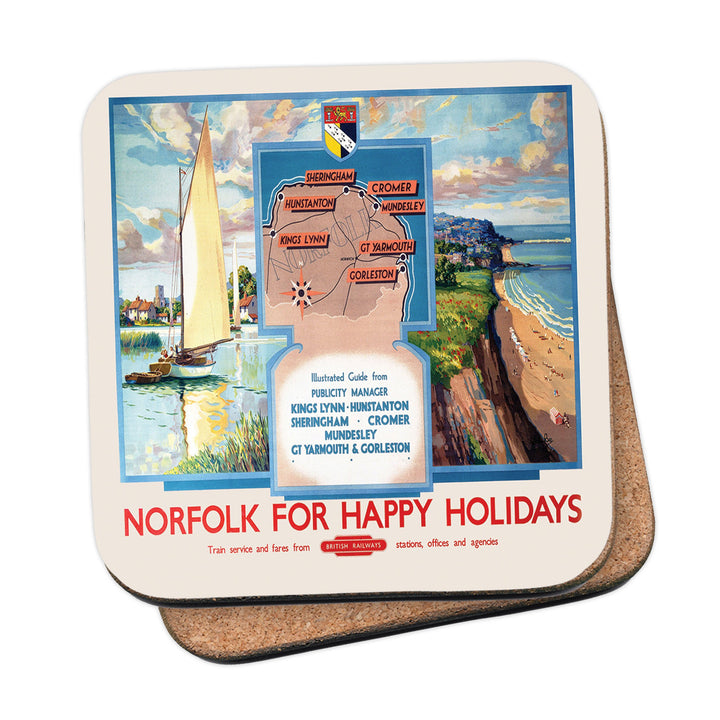 Norfolk for Happy Holidays Coaster