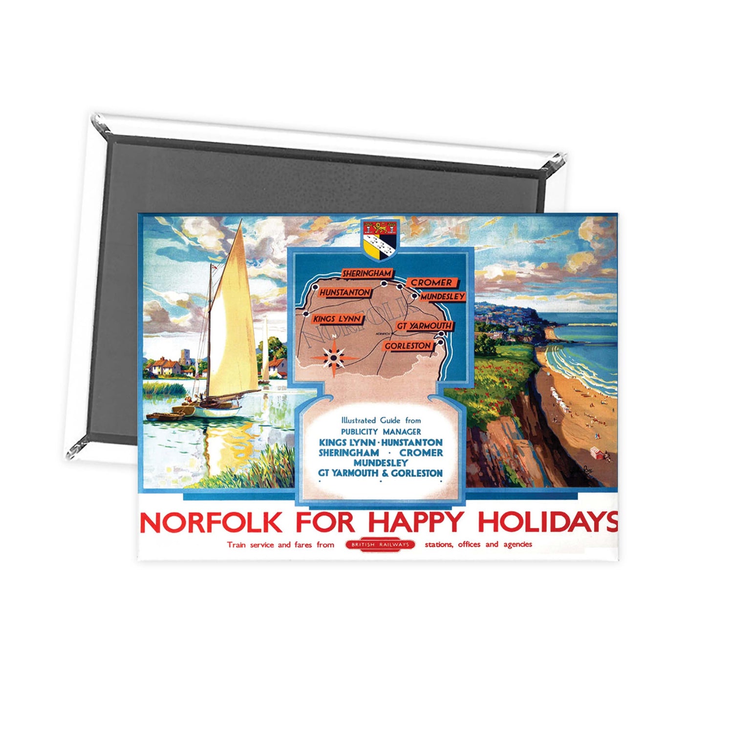 Norfolk for Happy Holidays Fridge Magnet