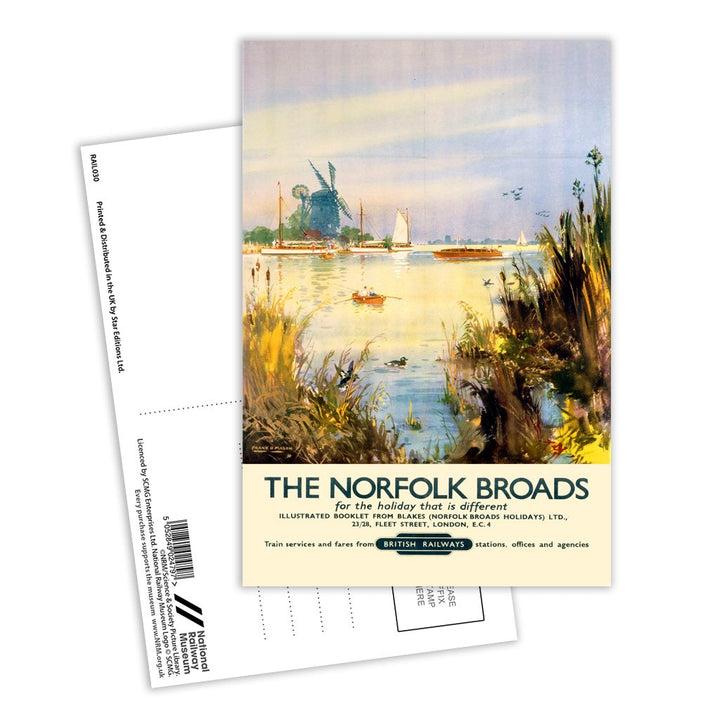 Broads - Norfolk Watercolour Postcard Pack of 8
