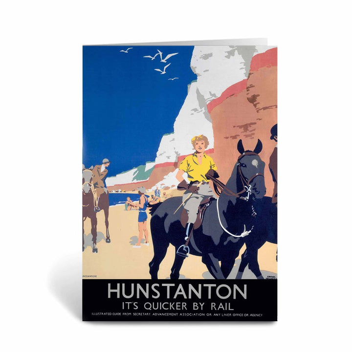 Hunstanton Woman on Horse Greeting Card