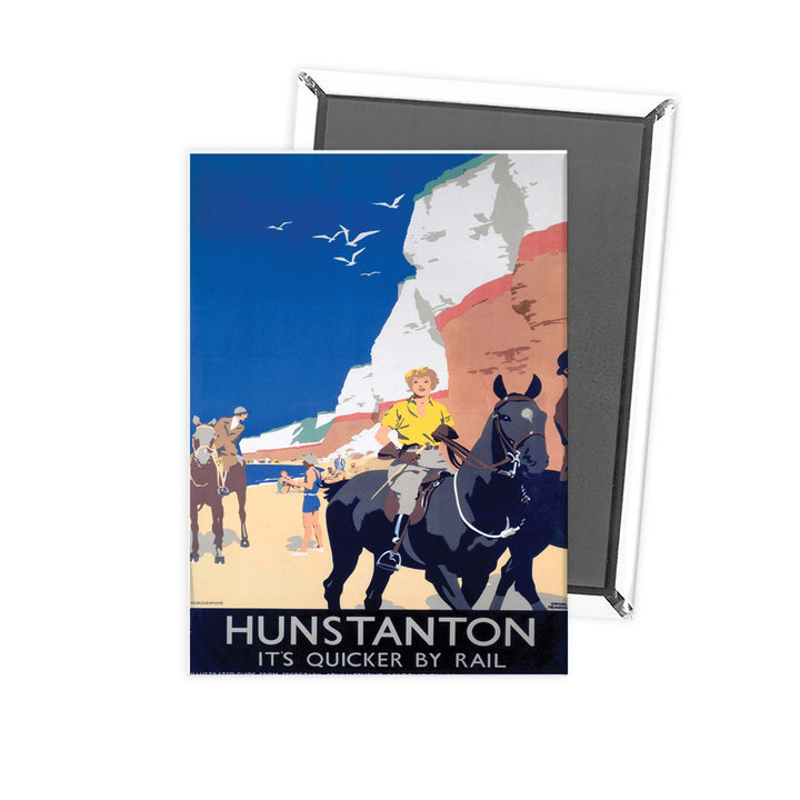 Hunstanton Woman on Horse Fridge Magnet