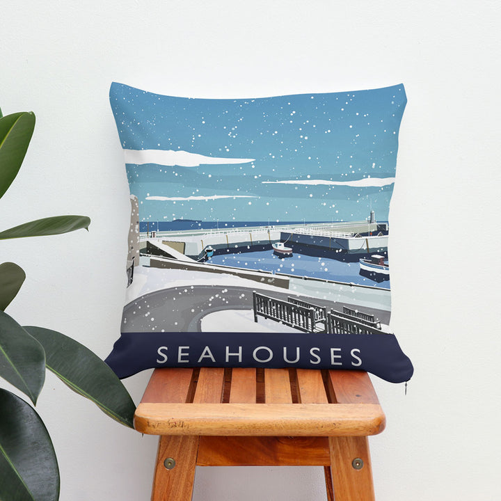 Seahouses Snow - Fibre Filled Cushion