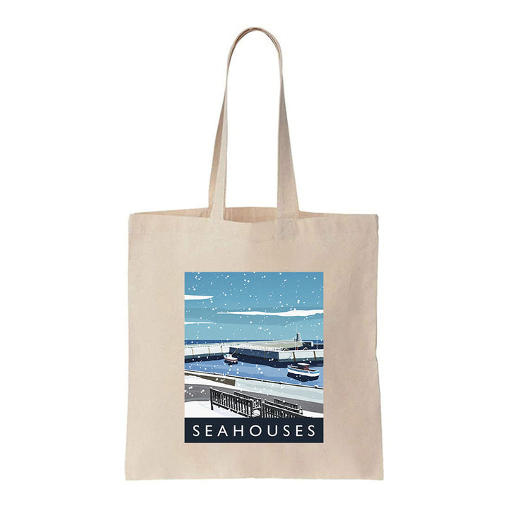 Seahouses Snow - Canvas Tote Bag