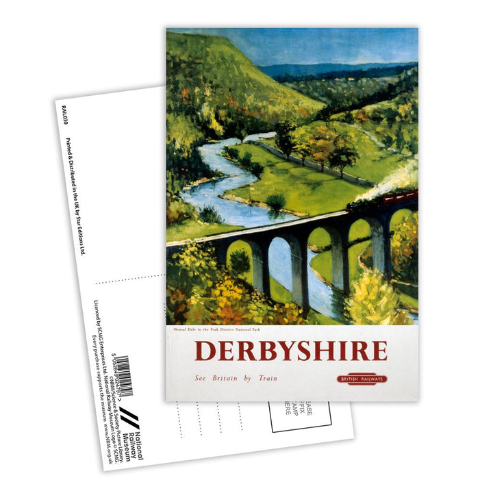 Derbyshire, See Britain By Train Postcard Pack of 8