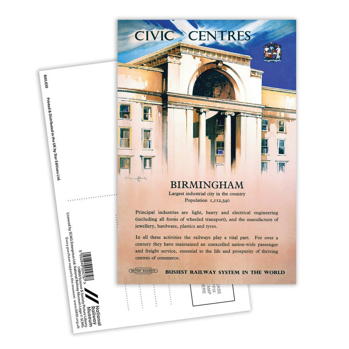 Birmingham, Civic Centres Postcard Pack of 8
