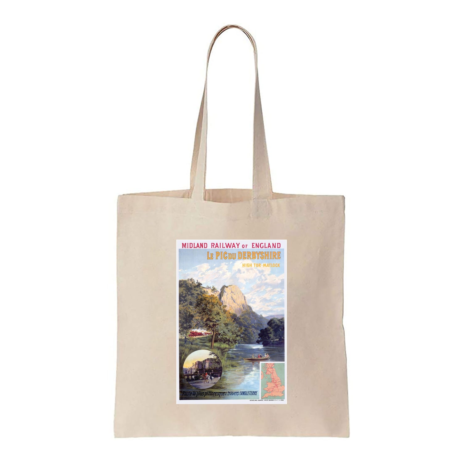 Midland Railway of England - Le Pic du Derbyshire - Canvas Tote Bag