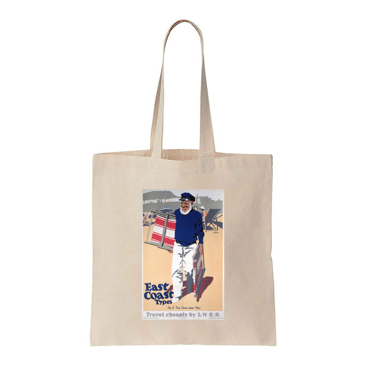 East Coast Types No 5 The Deck-chair Man - Canvas Tote Bag