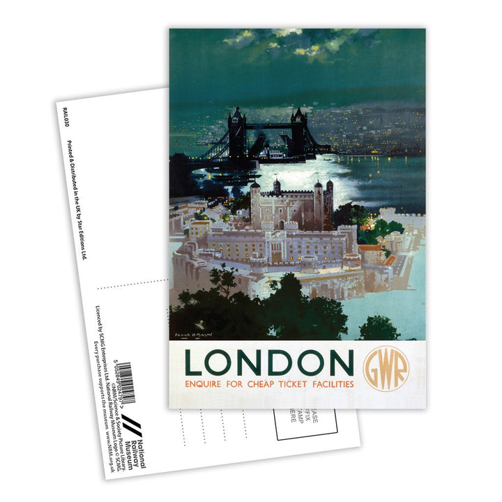 London Bridge Dusk Postcard Pack of 8