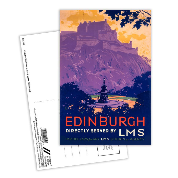 Edinburgh Purle Hill Postcard Pack of 8