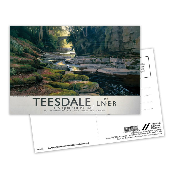 Teesdale near Barnard Castle Postcard Pack of 8