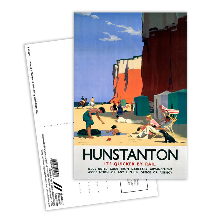 Hunstanton Beach Postcard Pack of 8