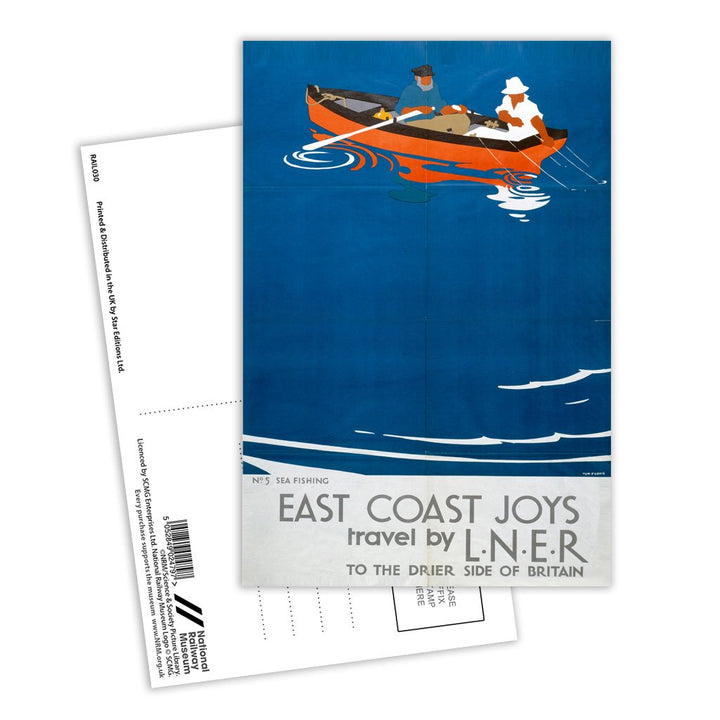 East Coast Joys No 5 Sea Fishing Postcard Pack of 8