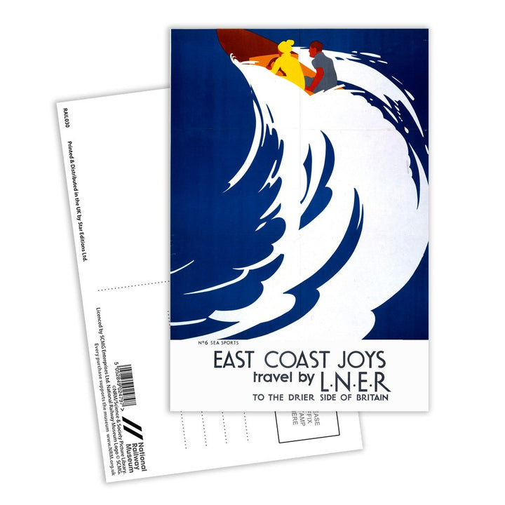 East Coast Joys No 6 Sea Sports Postcard Pack of 8