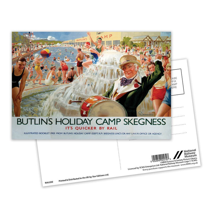 Butlins Holiday Camp Skegness Postcard Pack of 8