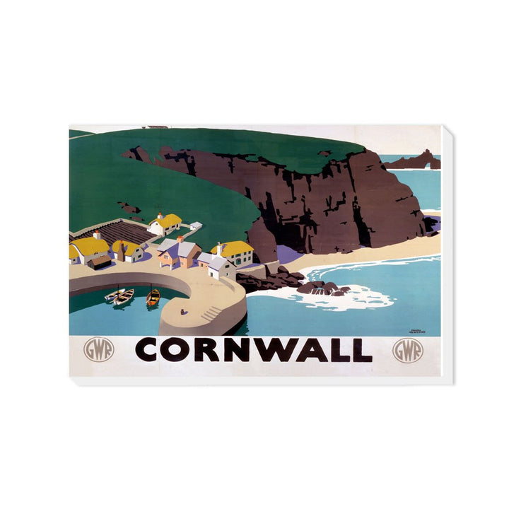 Cornwall Cliff and Harbour - Canvas