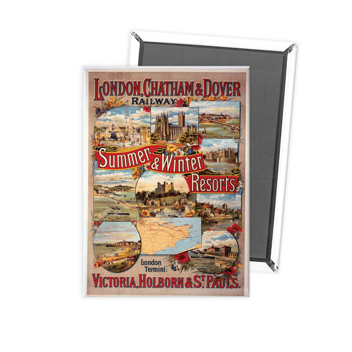 Summer and Winter Resorts Fridge Magnet