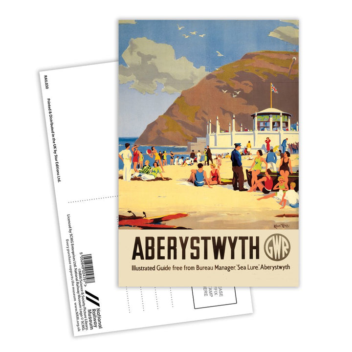 Aberystwyth Beach Postcard Pack of 8