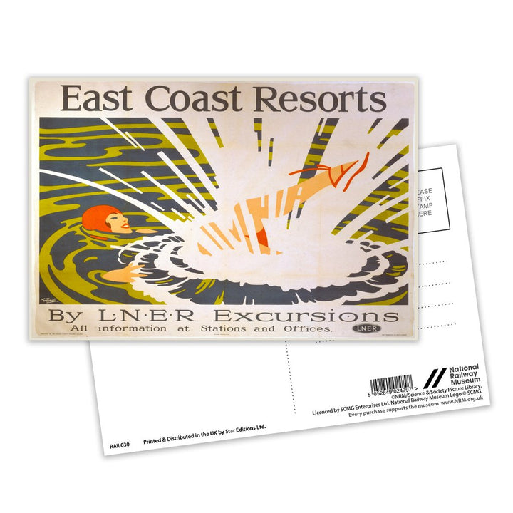 East Coast Resorts Postcard Pack of 8
