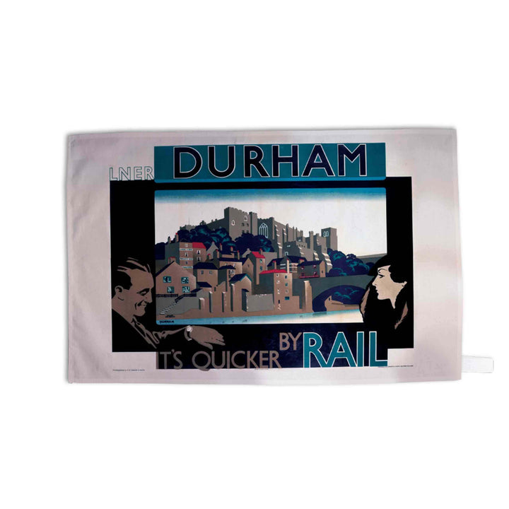 Durham, It's Quicker By Rail - Tea Towel