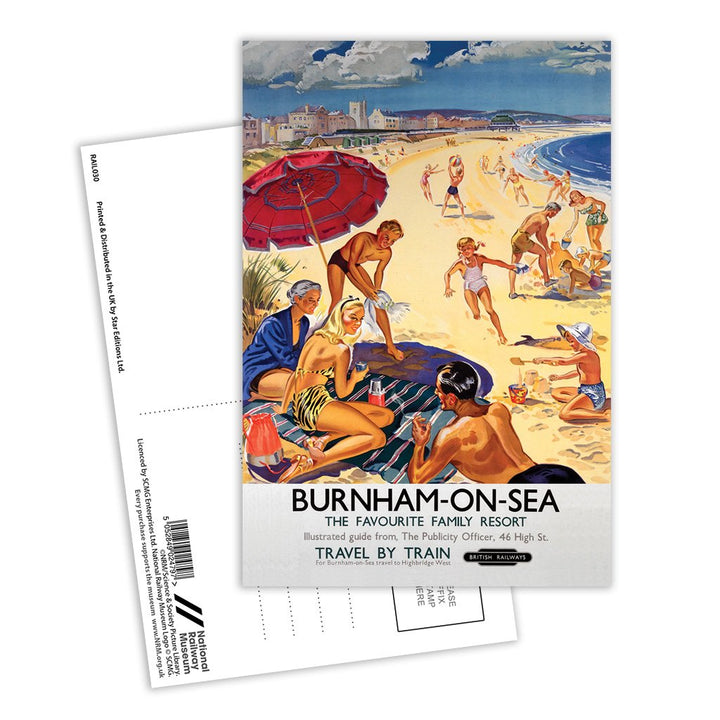 Burnham-on-Se, The Favorite Family Resort Postcard Pack of 8
