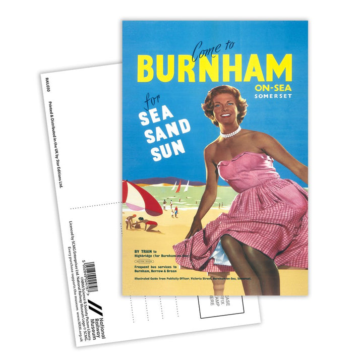 Burnham-on-sea, Somerset for Sea, Sand, Sun Postcard Pack of 8