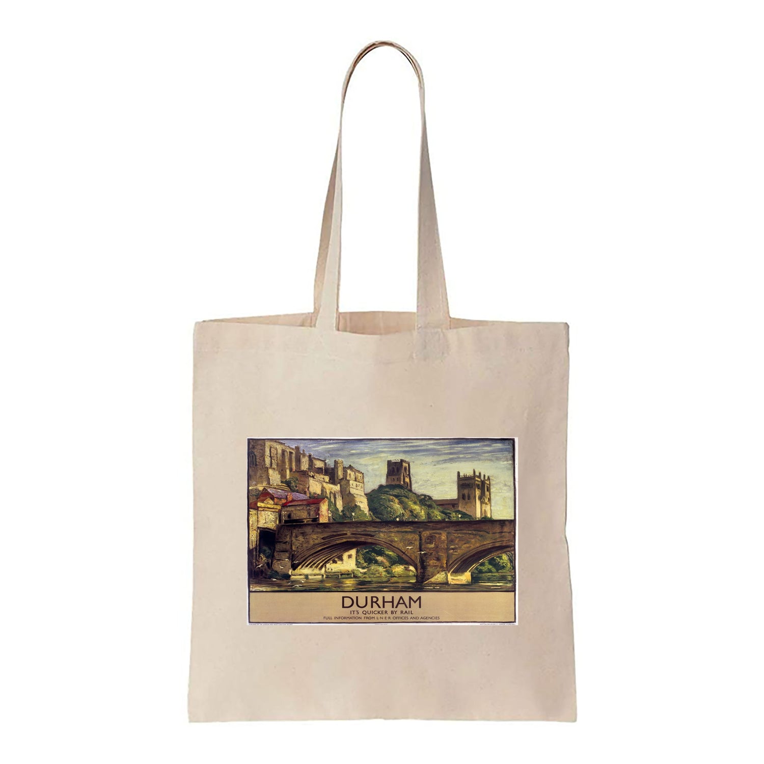 Durham, It's Quicker By Rail - Canvas Tote Bag
