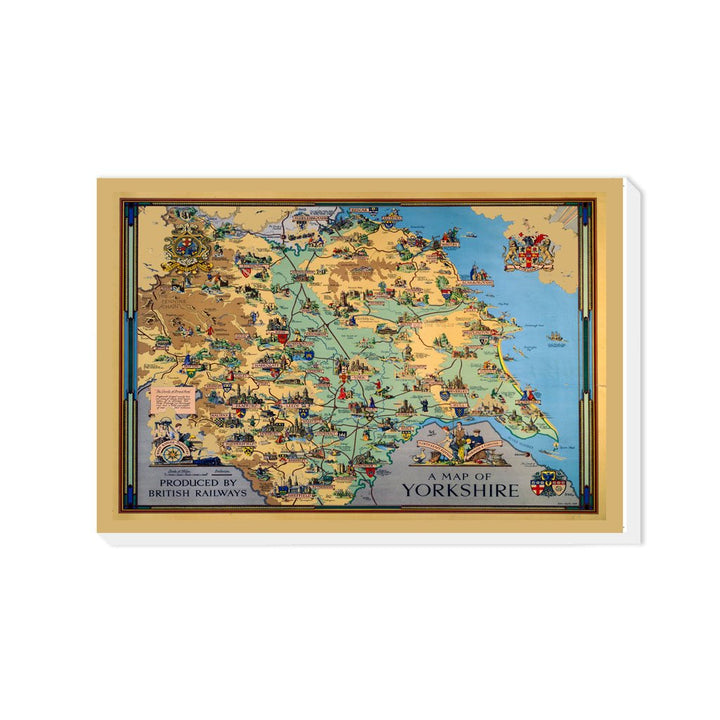 A Map of Yorkshire by British Railways - Canvas