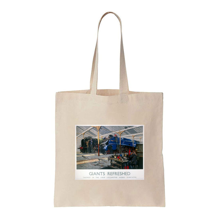 Giants Refreshed - Pacifics in the LNER locomotive works, Doncaster - Canvas Tote Bag