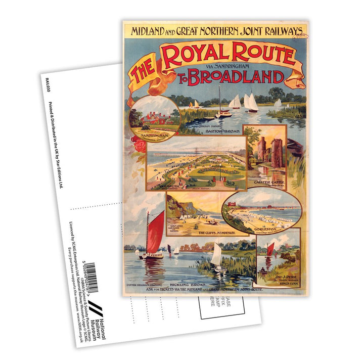 The Royal Route via Sandringham to Broadland Postcard Pack of 8