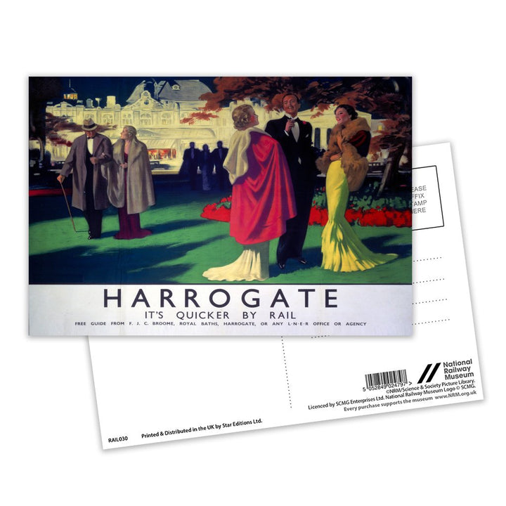 Harrogate, It's Quicker By Rail Postcard Pack of 8