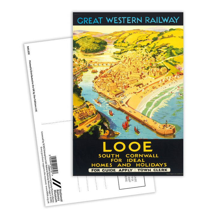 Looe, South Cornwall Postcard Pack of 8