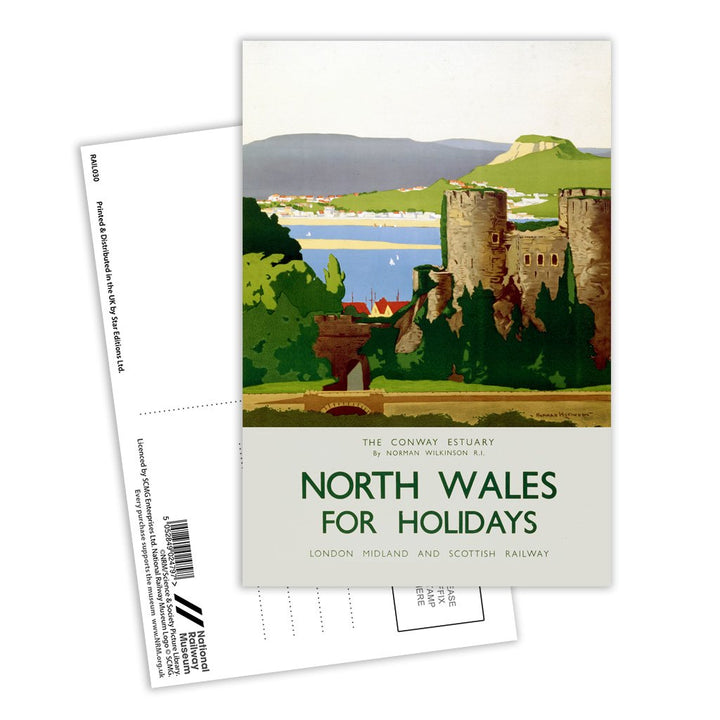 North Wales, The Conway Estuary Postcard Pack of 8
