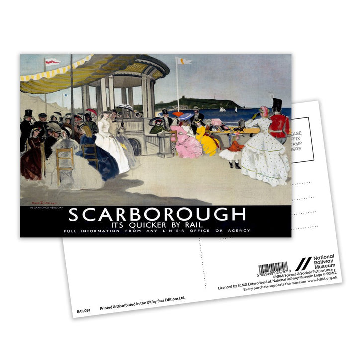 Scarborough, It's Quicker By Rail Postcard Pack of 8