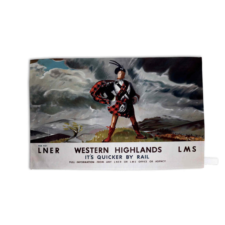 Western Highlands - Its Quicker by Rail - Tea Towel